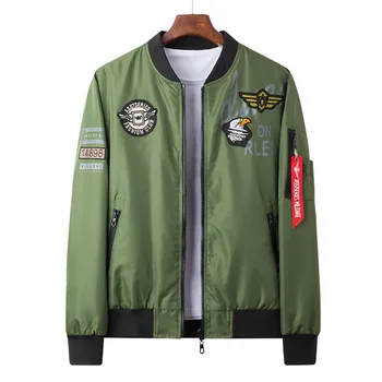 

Autumn Winter Double-sided Wear Jackets Men Air Force One Bomber Baseball Military Army Pilot Jacket Vest Homme Plus Size