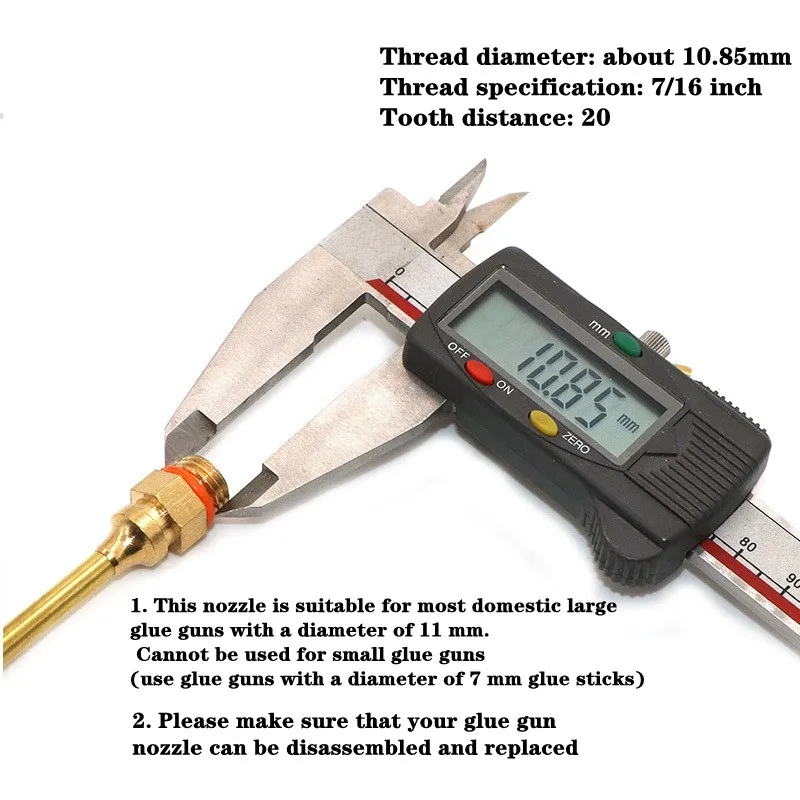 1Pcs Hot Melt Glue Gun Copper Anti-leakage Long Nozzle Large and Small Diameter Nozzle Hot Melt Glue Gun Nozzles 4