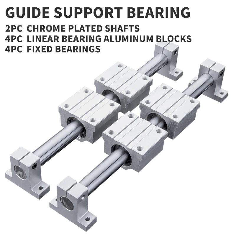 2pcs SK40 Bearing CNC Aluminum Linear Tool Rail Shaft Guide Support