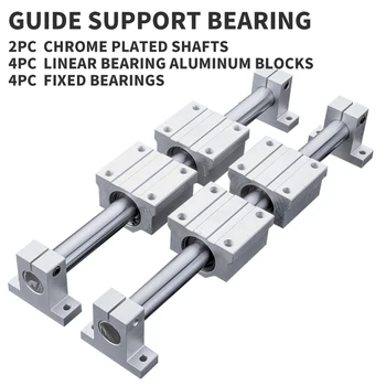 

Routers Mills Lathes Linear Rail Slide support for optical guide rail Shaft With Guide Support Bearing Slip Motor for DIY CNC