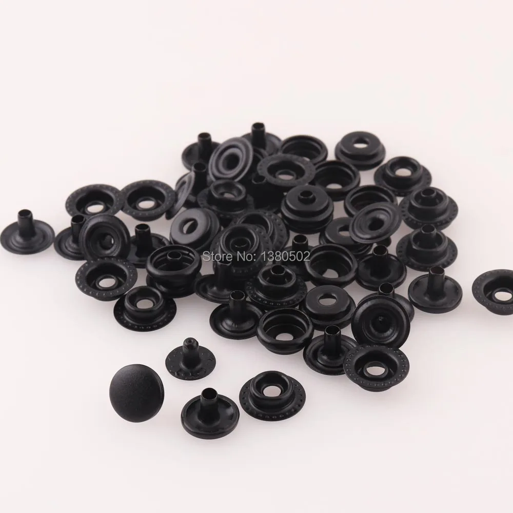 50Sets Metal Black Color 10/12/15mm Snap Button Stud Fasteners Press Sewing Leather Craft Bag Clothes accessories 2