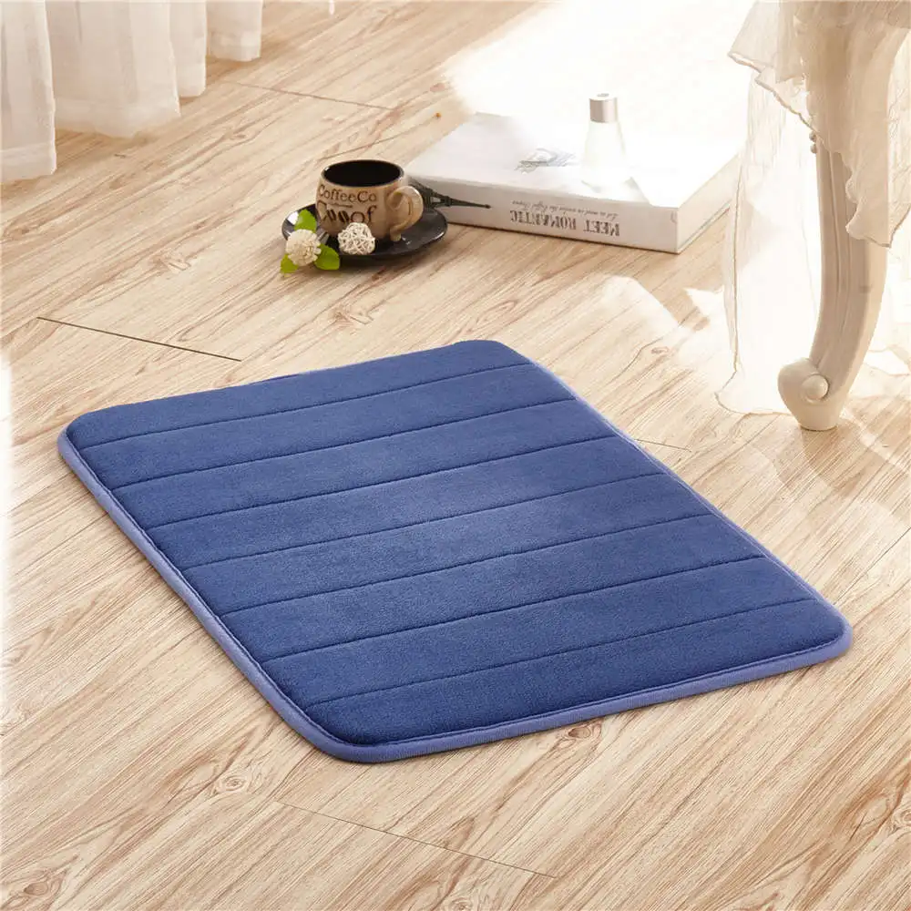 Bathroom Carpet Bath Mat Water Absorption Rug Memory Foam Bathroom Mat Set For Toilet Mat Toilet Carpet Bath Rug Bath Carpet - Цвет: dark blue rug