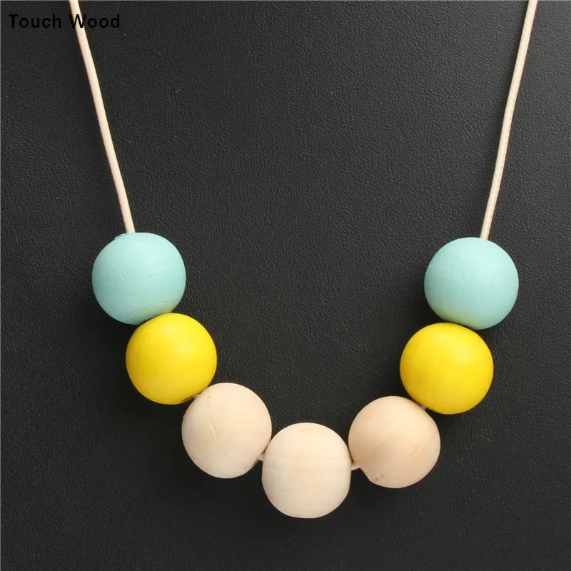 

Wax sweater chain / color wood beads mixed accessories / wholesale dropshipping