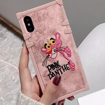 

Aoweziic Embroidered flamingo For iPhone X XS MAX XR 8 7plus phone case 6s soft shell silicone anti-knock lanyard female models