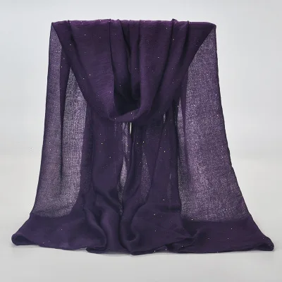 Женский Блестящий однотонный вискозный мусульманский длинный хиджаб популярный шарф/шали шарфы 180*90 см W042 - Цвет: 4