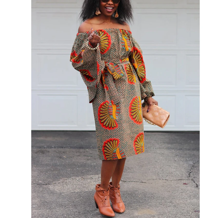 African Dresses For Women Dahsiki Print 