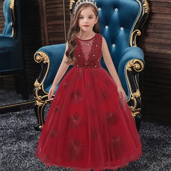 

Flower Girl Wedding Party flower girl dance performance banquet embroidery long dress girl holy meal birthday party long dress