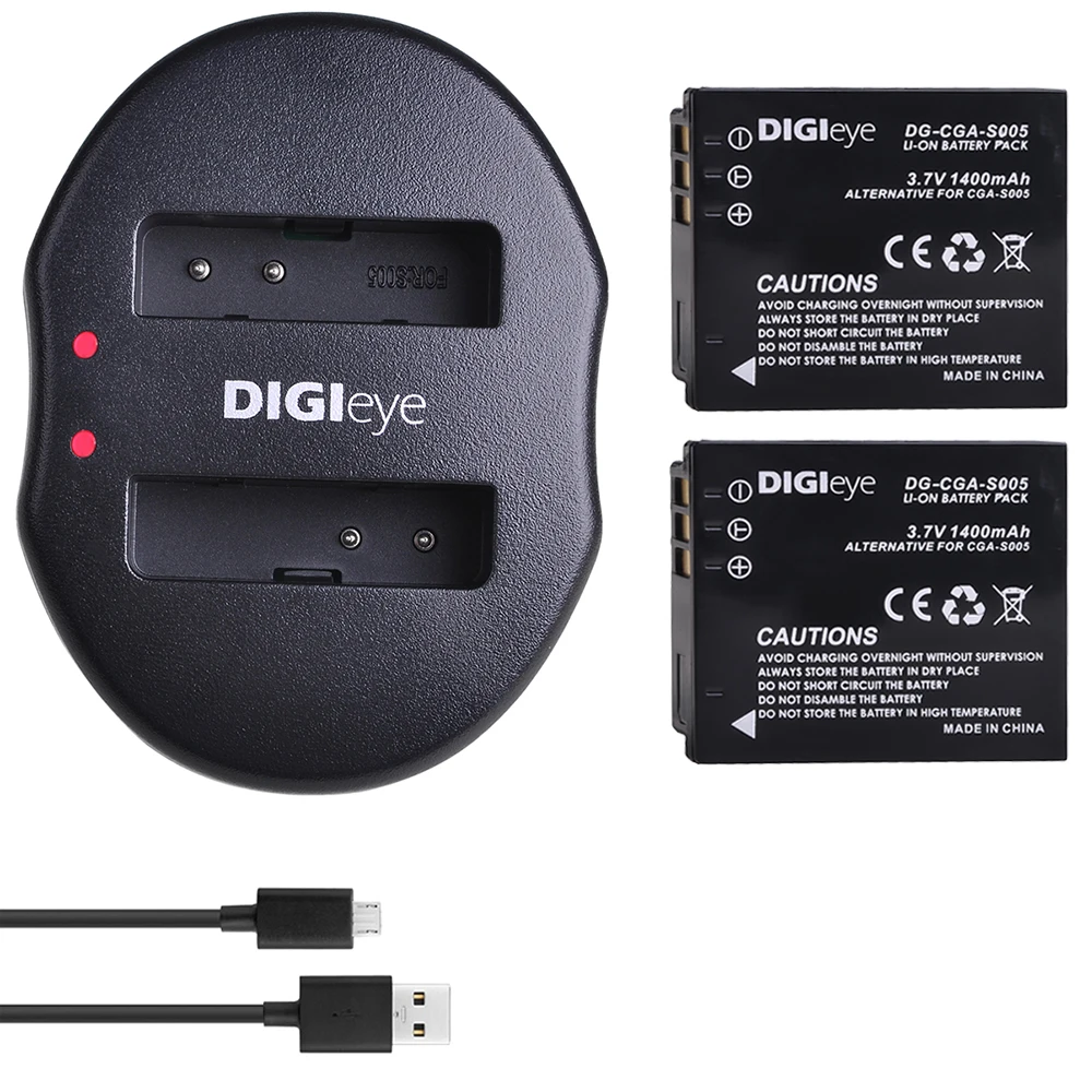 Зарядное устройство с двумя USB портами для Panasonic Lumix DMC FX1 FX3 FX8 FX9 FX10 FX12 FX50 FX100 LX1 LX2
