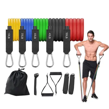 

11 PCS Pull Rope Set Fitness Resistance Band Gym Crossfit Workout Bands Muscle Relex Apparatus Comprehensive Exercise Equipment