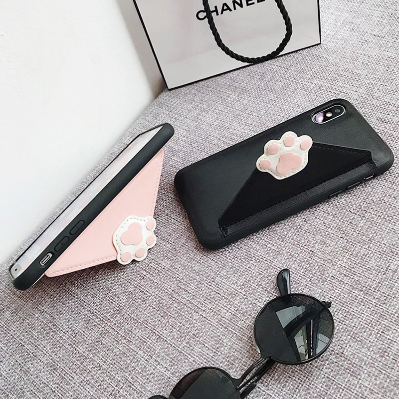 Кожаные чехлы-бумажники с сердечками для iPhone X XS MAX XR 8 7 6 6S Plus, чехол с 3D милым рисунком когтя для губ, крышка-держатель