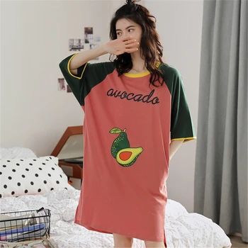 

Nightdress female thin summer casual Korean fashion new loose home service cartoon cute night dress girl style badjas dames 2020