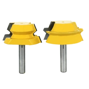 

2Pcs 8mm Shank Lock Miter Tenon Router Bits 22.5 Degree Glue Joinery Milling Cutter Set for Wood Woodwork Cutter