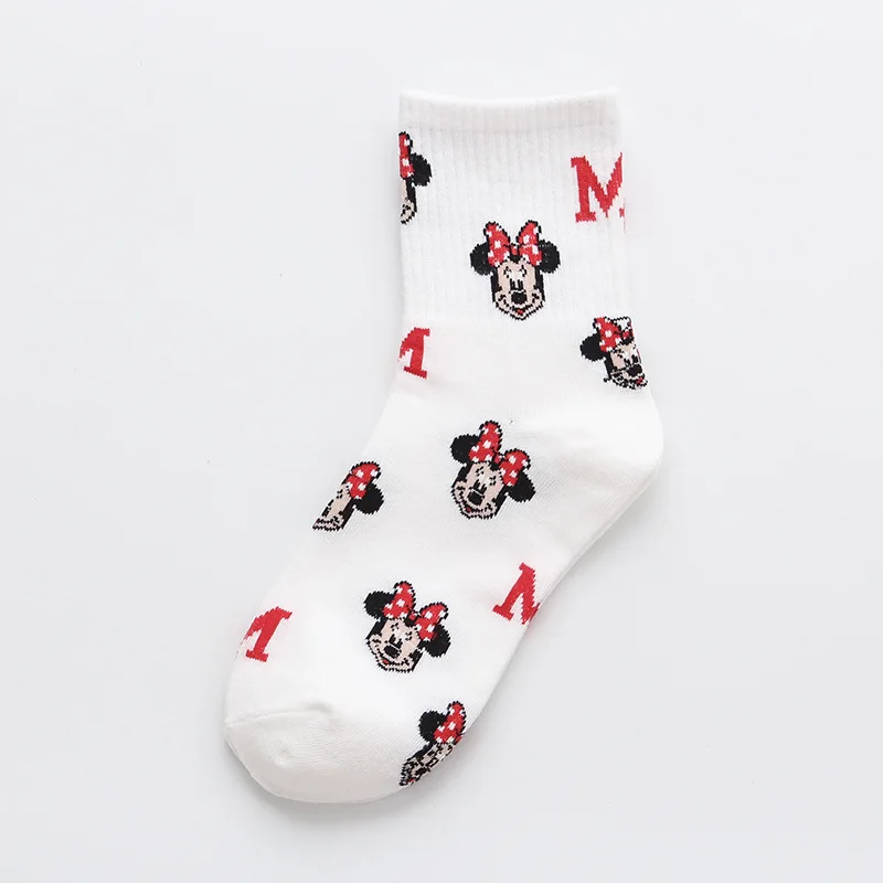 Disney Girl Casual Cute Socks Women Cartoon Animal Mickey Donald Duck Ladies Socks Cotton Happy Funny Street Fashion Adults