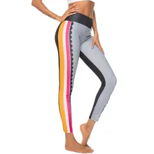 Леггинсы спортивные женские фитнес женские штаны для йоги многоцветные с принтом внизу Высокая талия плотные Штаны Для Йоги Спортивные Леггинсы для спортзала