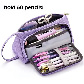 

penalty box canvas bag High capacity 60 pencils pencil case school supplies stationery for school escolares AF048