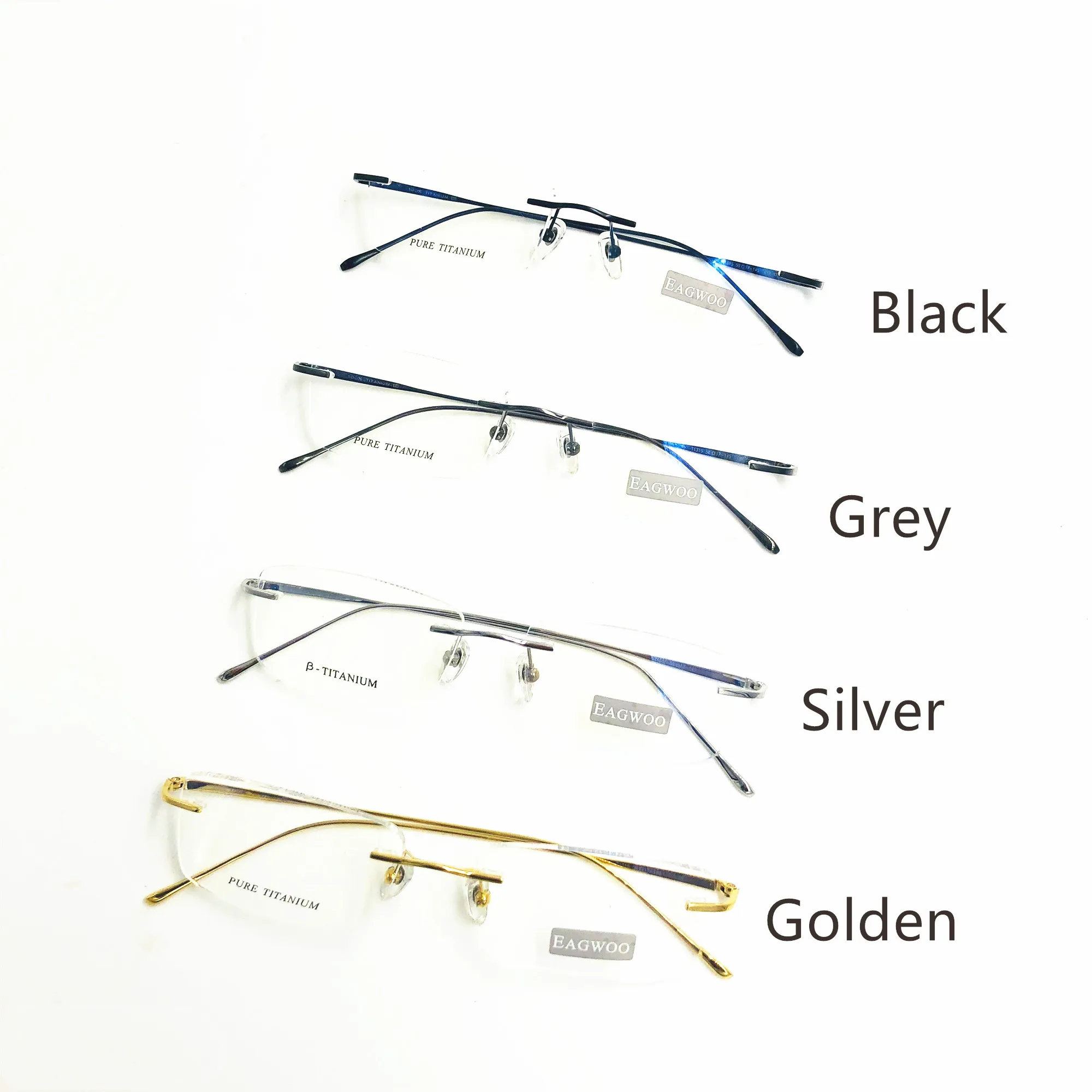 Armação Óculos de Titânio Puro Sem Aro para Rosto Largo com Haste Longa 145mm - Imagem 5