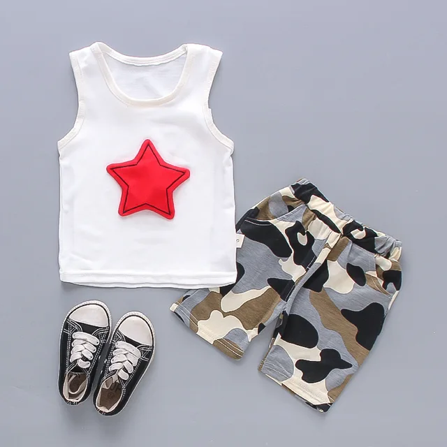 New Baby Girls Clothing Outfits Brand Summer Newborn Infant Sleeveless T-shirt Shorts 2pc/Sets Clothes Casual Sports Tracksuits EL wuxingV White