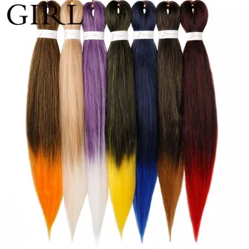

Synthetic Yaki Braiding Hair 20Inch 75g Pre Stretched Crochet Kanekalon Easy Braids for Pre Stretched Braiding Hair Africa Girl