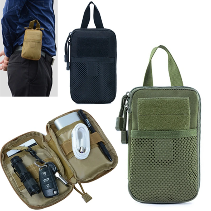 Táctico Molle bolsa de médica paquete militar EDC herramienta bolsa de Nylon al aire libre de caza, de deporte senderismo viajes Médico del Ejército Teléfono de bolso de la cintura