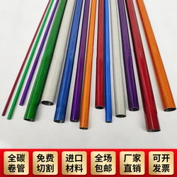 2 uds 50cm 3K fibra de carbono de tubo redondo 10 12 16 20 22 25 30mm rojo, azul, verde