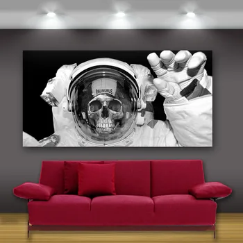

Spaceman Skull Tideway Street Art Creative Personality Abstract Frameless Draw Home Living Room Wall Decor M3785