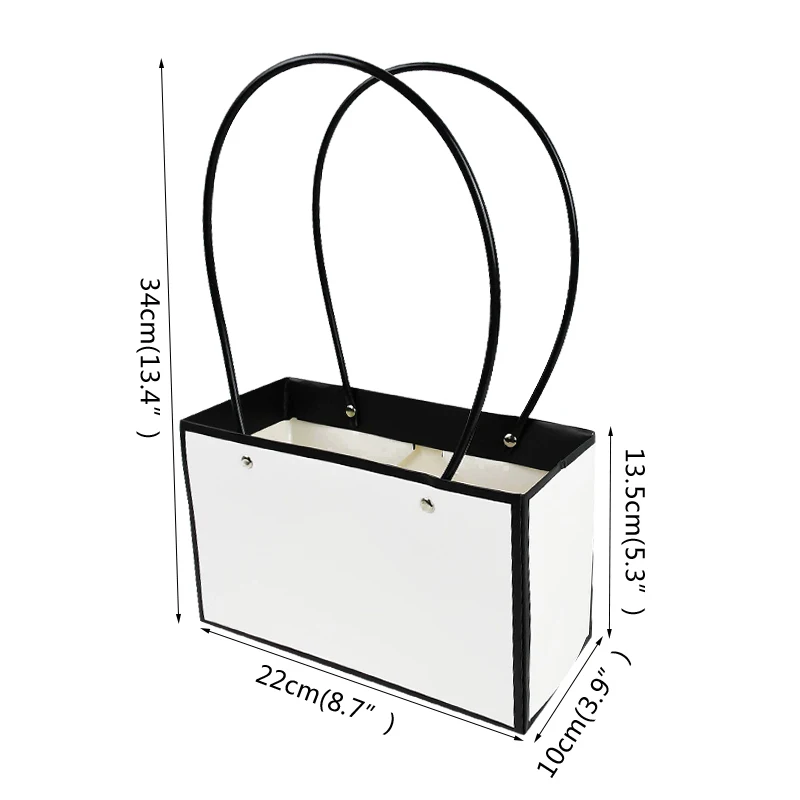 Portable Flower Box Waterproof Paper Handy Gift Bag Kraft Handbag Wedding Rose Party Gift Box Packaging For Candy Cake Birthday