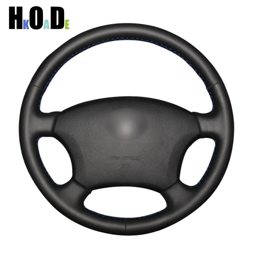 Black PU Artificial Leather Hand-stitched Car Steering Wheel Covers for Toyota Land Cruiser Prado 120 2004-2009 | Автомобили и