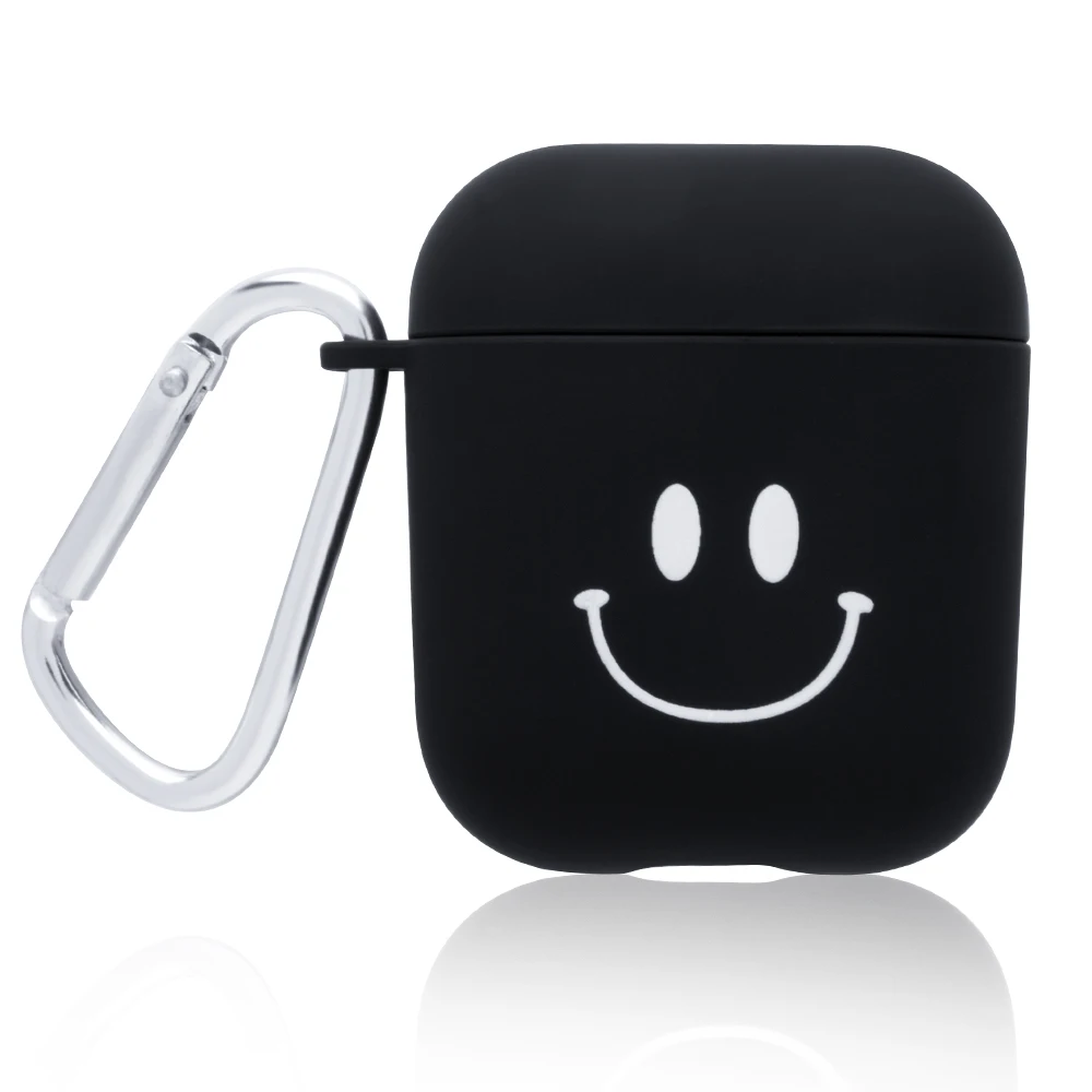 Приятный матовый наушники для ПК чехол для наушников Apple AirPods 2 1 Беспроводной Жесткий ПК гарнитура зарядки коробка с откидной крышкой с мультяшным изображением "Улыбка" Защитный чехол - Цвет: 02