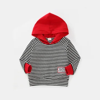 

27kids Children's Kids Hooded Clothing Spring Autumn For Boys Girls Striped Hooded Long Sleeve Clothing Kids Baby Coat Tops
