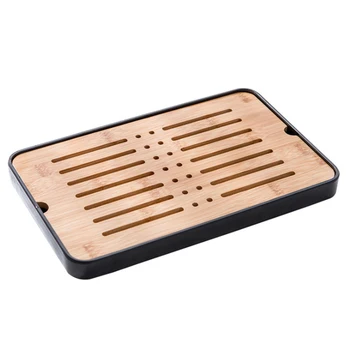 

Rectangular Kung Fu Tea Melamine Bamboo Water Tea Ceremony Container Storage Tray Tea Set