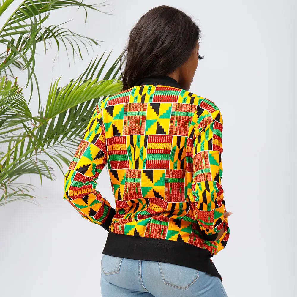 2022 African women's jacket printed Bazin long sleeve fashion African traditional dashiki women's Retro jacket