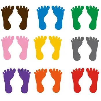 

9 Pairs Kindergarten Footprints Stickers Small Ankles Floor Stickers Waterproof Adhesive Floor Bathtub Sticker