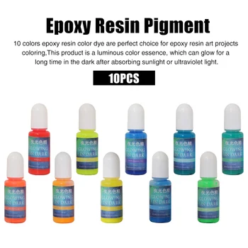 

Epoxy Resin Pigment 10 Colors 10ml For Paint Jewelry Making crafts decorations resin pour art paint Luminous Liquid