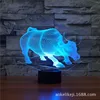 Toro modelo 3D luz LED holograma ilusiones 7 cambio de colores decoración lámpara mejor lámpara de noche para regalo para la casa Deco 3417 ► Foto 1/6