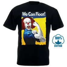 Pennywise футболка We Can Float It футболка Клоун фильм ужасов Стивен Кинг Новое поступление мужская летняя стильная футболка