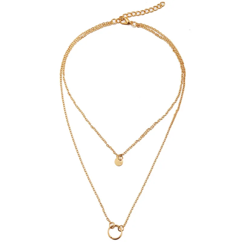 Винтажное многослойное ожерелье IF ME в стиле бохо с золотыми металлическими монетами для женщин, женская модная цепочка, длинное колье, ожерелье с подвеской, ювелирное изделие - Окраска металла: FDY196151