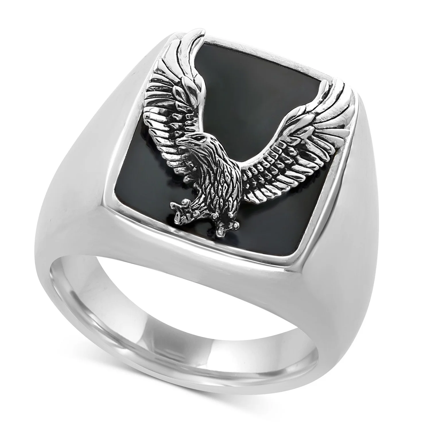 Domineering Stainless Steel American Eagle Rings Motorcycle Party Personality Men's Ring Biker Hip Hop Rock Jewelry | Украшения и