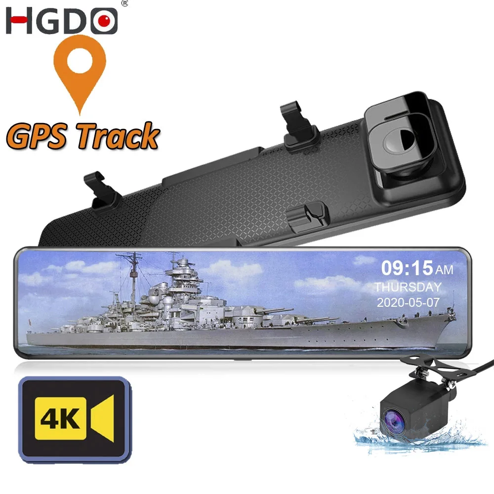 Hgdo câmera de vídeo para carro dvr, 12 