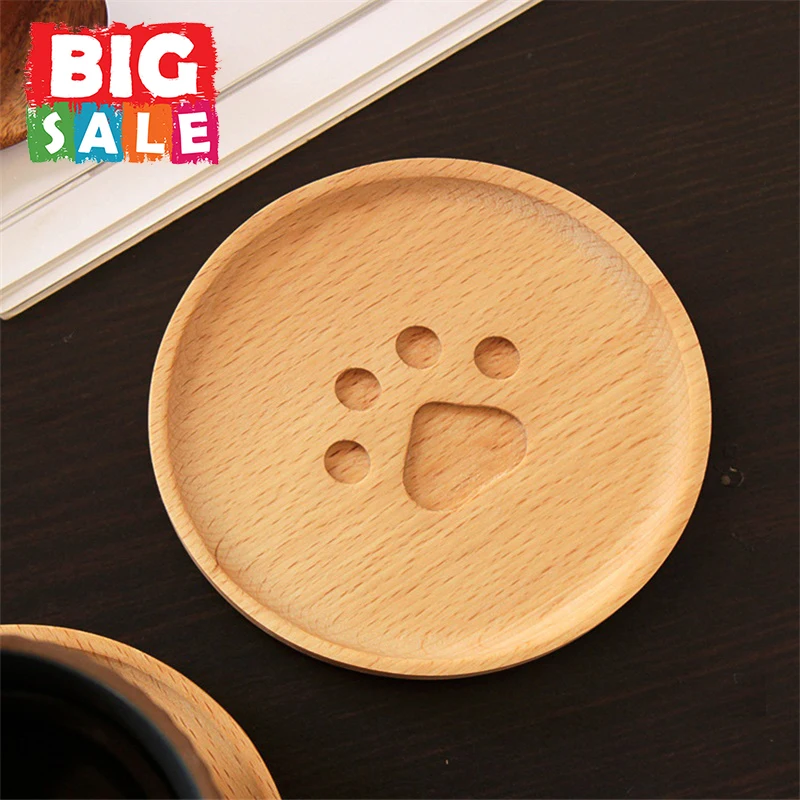 1Pc Acacia Wood Coaster Drinking Cup Placemat Wooden Mug Coaster Round  Table Mat Pad Cafe Bar