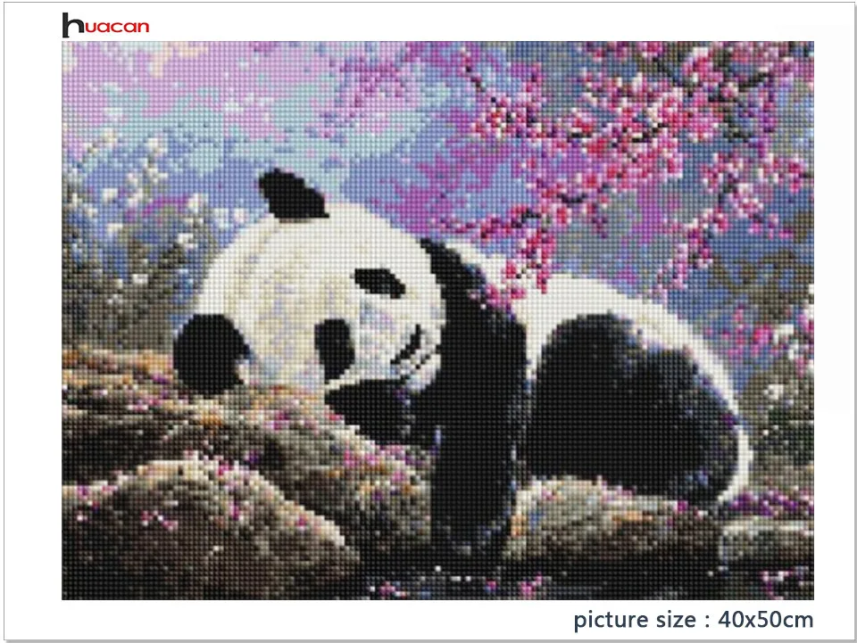 Huacan Diamond Embroidery Animal Full Square Picture Mosaic Rhinestone Home Decoration Diamond Painting Panda