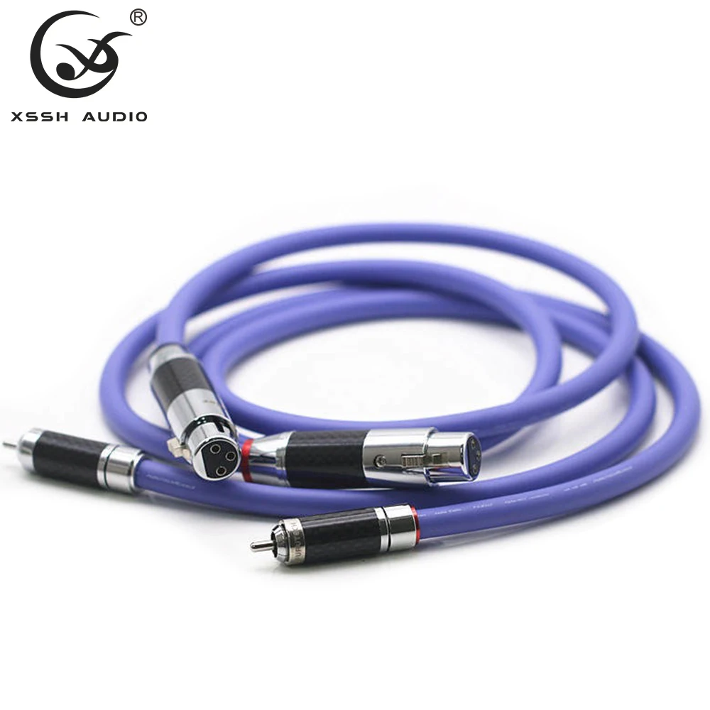 

Female Male XLR RCA Cable XSSH Rhodium Carbon Fiber RCA to RCA FA-as22 Alpha - OCC OFC Pure Copper Audio Cables Line Wire Cord