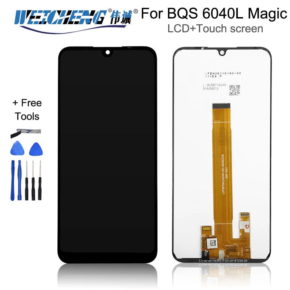 6.09 "Per Bq Mobile Bq-6040L Magia Display Lcd + Touch Screen Del Pannello Digiziter Assembly Per Bq 6040L Lcd Di Ricambio + Strumenti