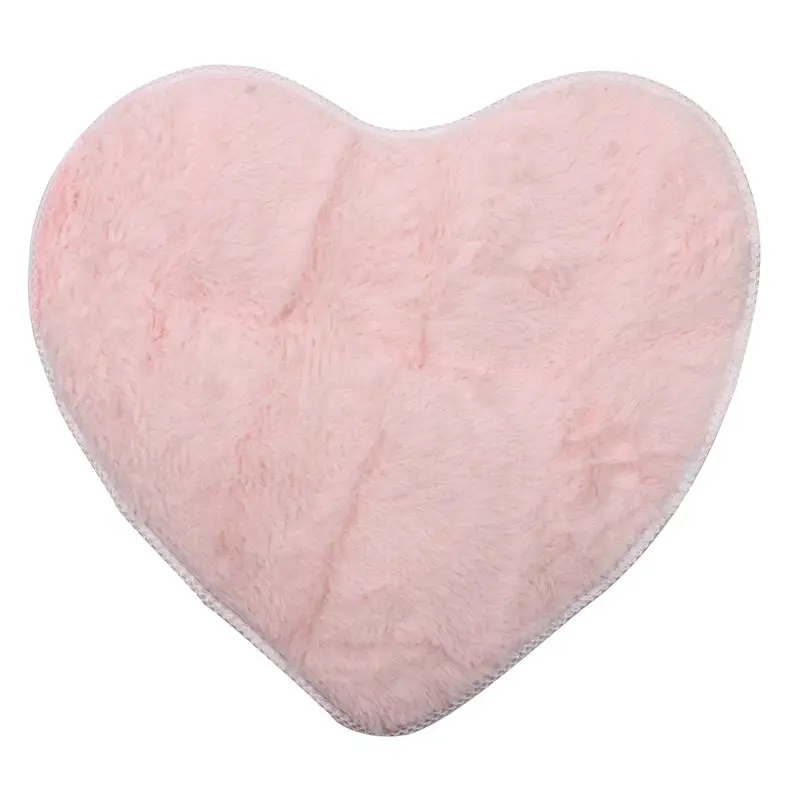 Модные современные декоративные мохнатые сердца мягкий искусственный мех ковер овчины спальня ребенок девочки розовый коврик
