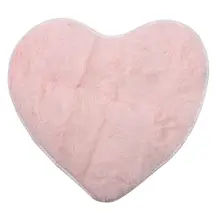 Модные современные декоративные мохнатые сердца мягкий искусственный мех ковер овчины спальня ребенок девочки розовый коврик