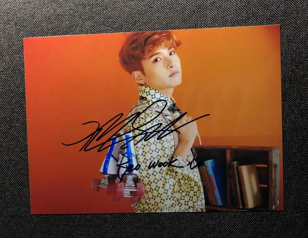5 Подписанный SJ SUPERJUNIOR Super Junior Ryeo wok фото с автографом время скольжения 5*7 9P2 - Цвет: 5