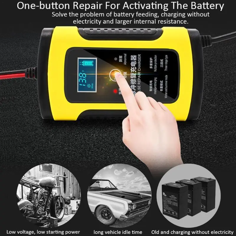 12V 6A LCD Repair Battery Charger Lead-Acid Power Storage Chargers For Car Motorcycle portable car jump starter