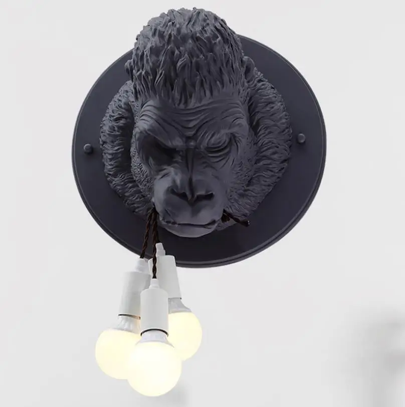 Скандинавская полимерная настенная лампа Gorilla в стиле ретро современное