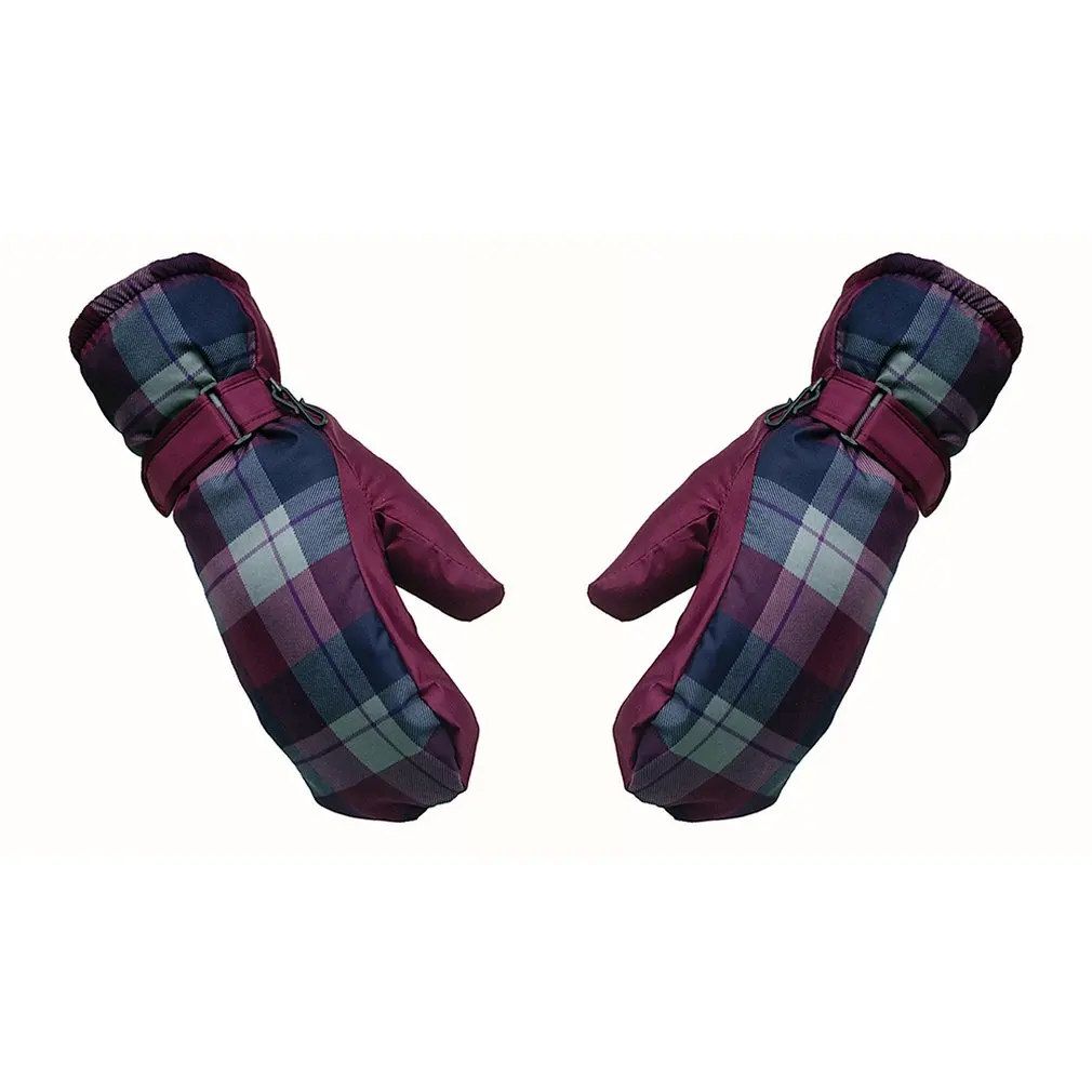 Deep purple plaid Зимние перчатки для мужчин и женщин, ручная работа, подходят зимние перчатки, утолщенные ветрозащитные перчатки для вождения на открытом воздухе - Цвет: Deep purple plaid