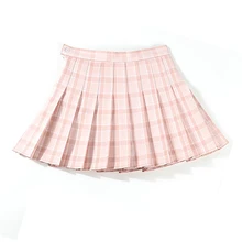 Новинка, летняя женская плиссированная юбка в духе колледжа, хлопковая милая розовая плиссированная юбка в стиле Харадзюку, свободная юбка с высокой талией на молнии