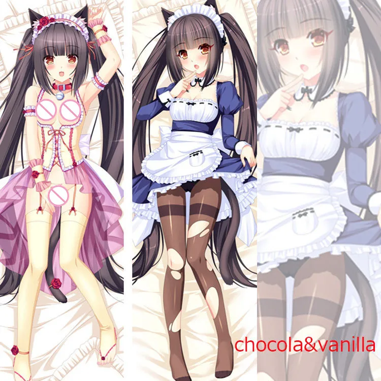

Hentai Sexy Japan Galgame Anime Pillowcase Neko Para nekomimi Vanilla lovely decorative Hugging Body Pillow Case